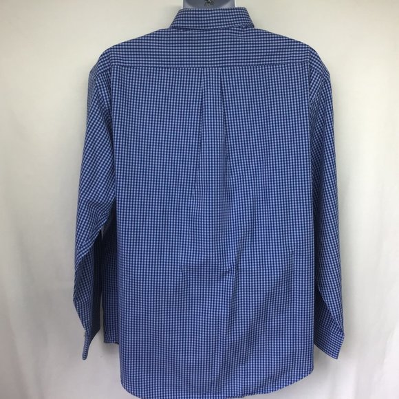 Roundtree & Yorke Men Blue Check Long sleeve Shirt - Picture 5 of 6